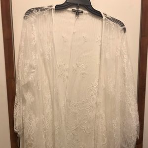 Moral Fiber white lace kimono